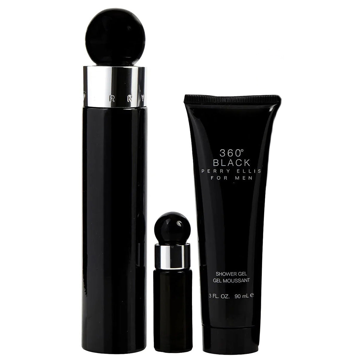 PERRY ELLIS 360 BLACK MAN  100 ML EDT + 100 ML GEL + MINI