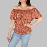 Blusa Campesina para Dama, color Café