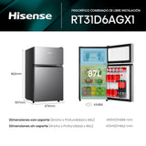 FRIGOBAR HISENSE MOD. RT31D6AGX1 3.3p3 SILVER**