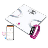 Báscula Diagnóstica de Baño para Personas BF710 con Conexión Bluetooth + Sensor de Actividad, Mide Masa Muscular, Masa Ósea y Calculo de IMC / BF710 + AS81 Marca Beurer