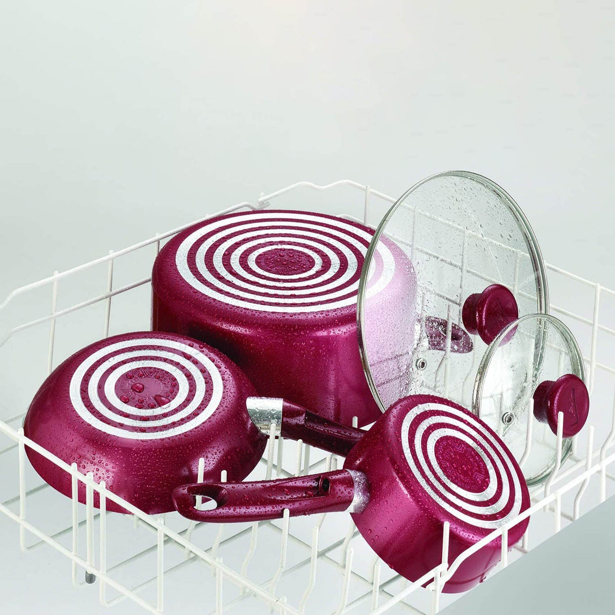 Bateria de cocina TFAL antiadherente indicador thermo spot B039SE64ROJA