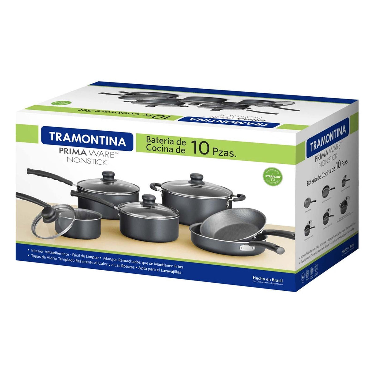 Batería de Cocina Primaware Nonstick Tramontina 10 Piezas 80119-542