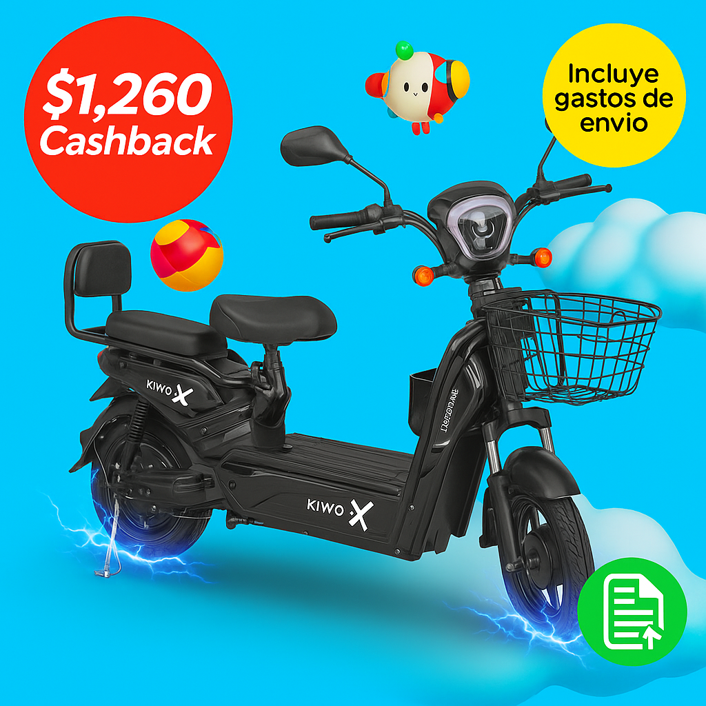 Bicicleta Eléctrica Negra Kiwo GY801