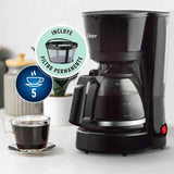 Cafetera Oster para 5 Tazas Filtro Permanente BVSTDC05