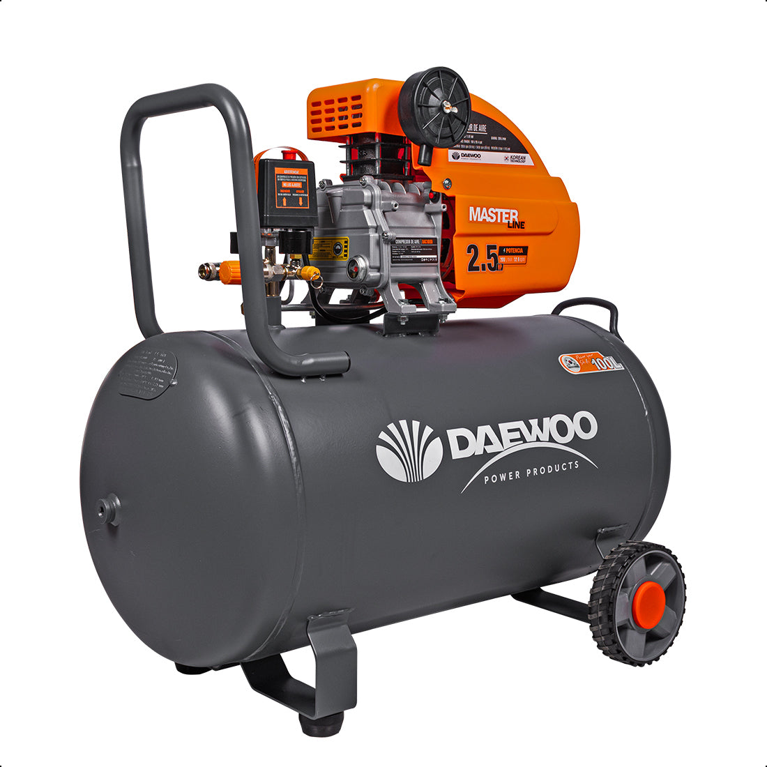Compresor de aire, lubricado, horizontal 100L 2HP 110V 200L/min DAEWOO