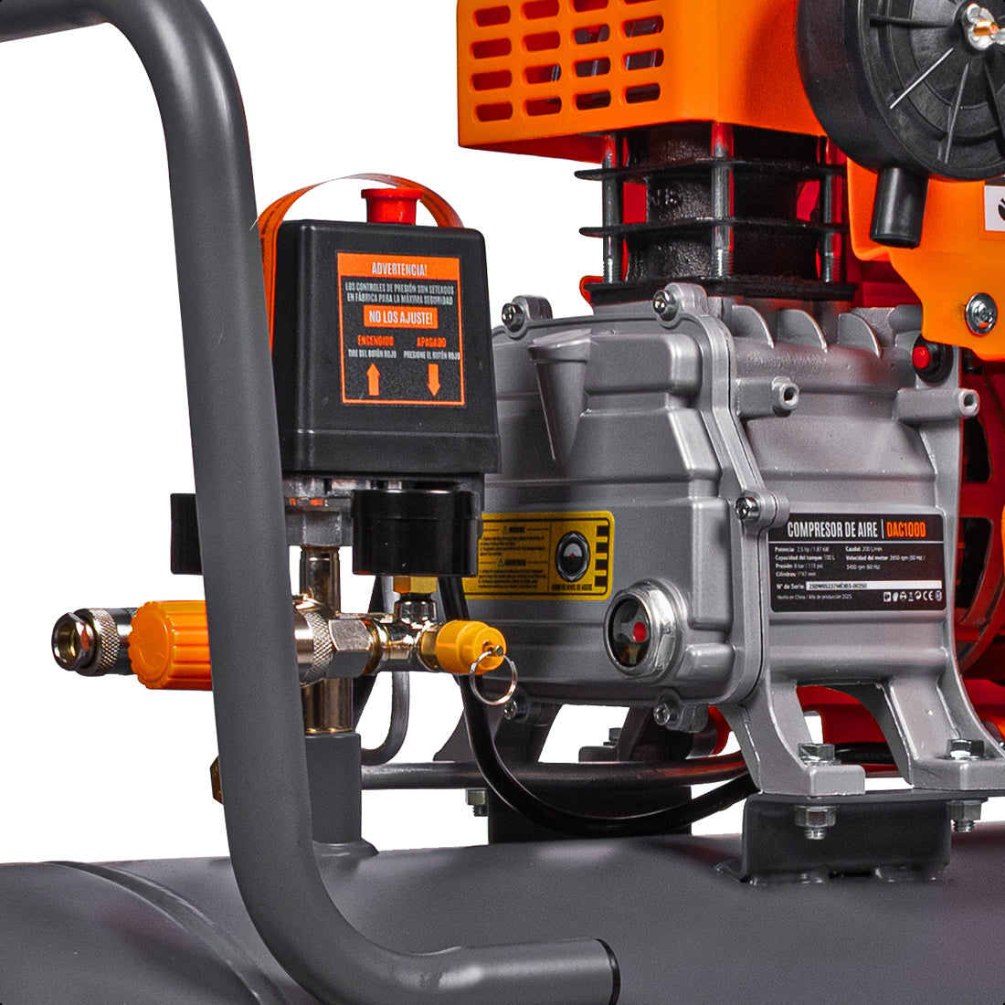 Compresor de aire, lubricado, horizontal 100L 2HP 110V 200L/min DAEWOO