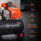 Compresor de aire, lubricado, horizontal 50L 2.5HP 110V 115psi (+kit) DAEWOO