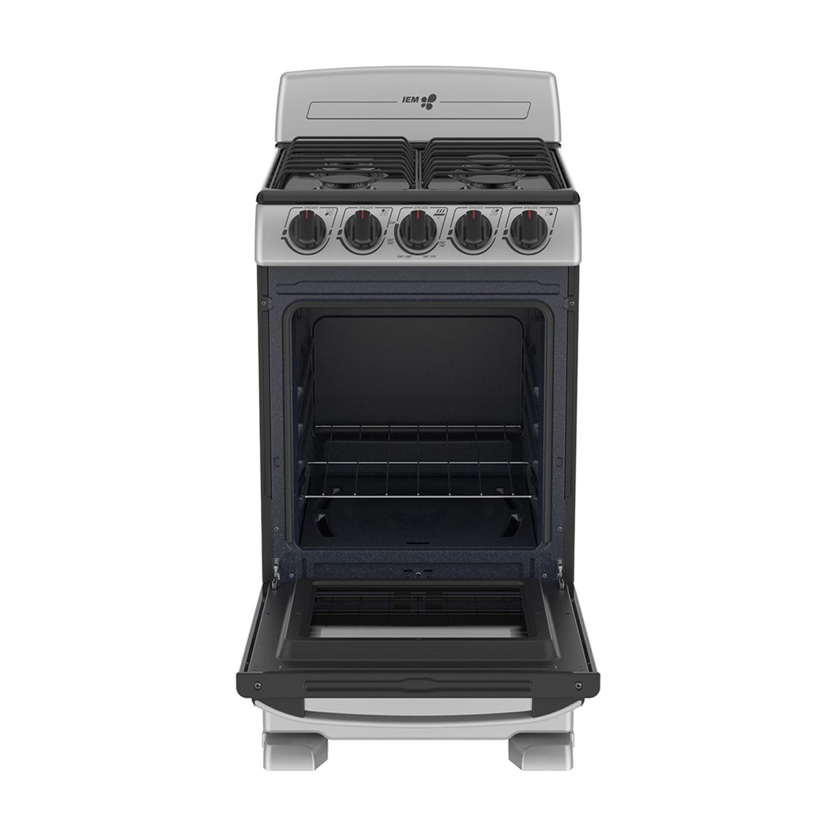 Estufa de Piso IEM 20 Pulgadas 4 Quemadores Gris EI5020BAPS1