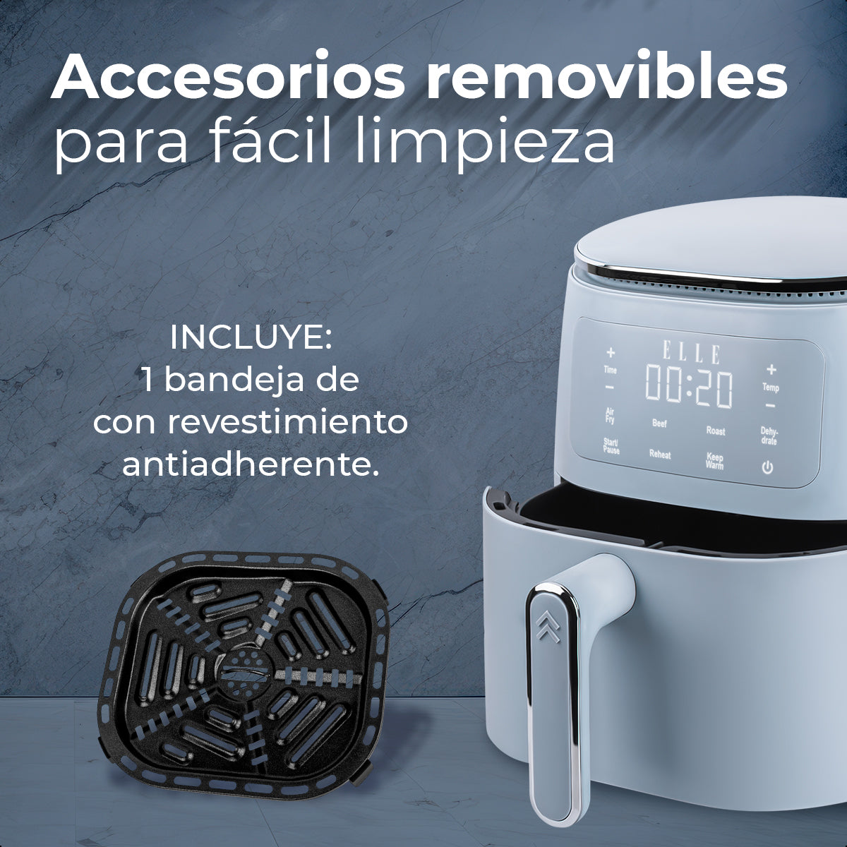 Freidora de Aire ELLE 5L Multifunción con Pantalla Táctil   EKAFP501BU