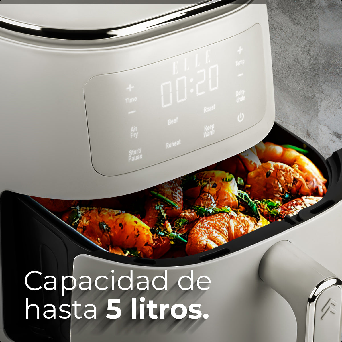 Freidora de Aire ELLE 5L Multifunción con Pantalla Táctil EKAFP501WH
