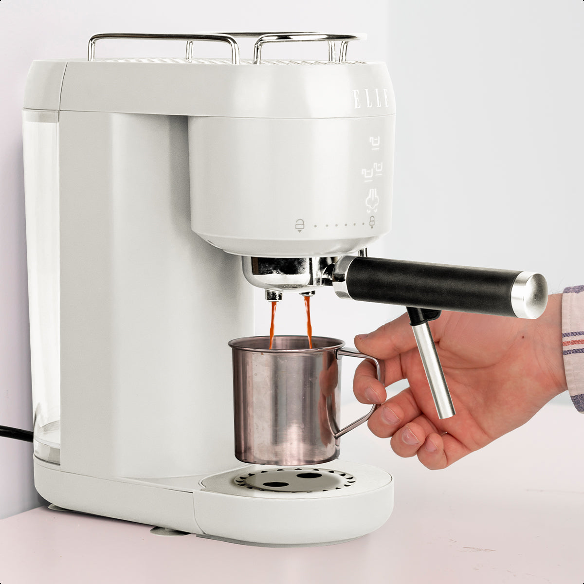 Máquina Espresso ELLE 1L con Espumador 20 Bar Control Táctil