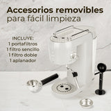 Máquina Espresso ELLE 1L con Espumador 20 Bar Control Táctil