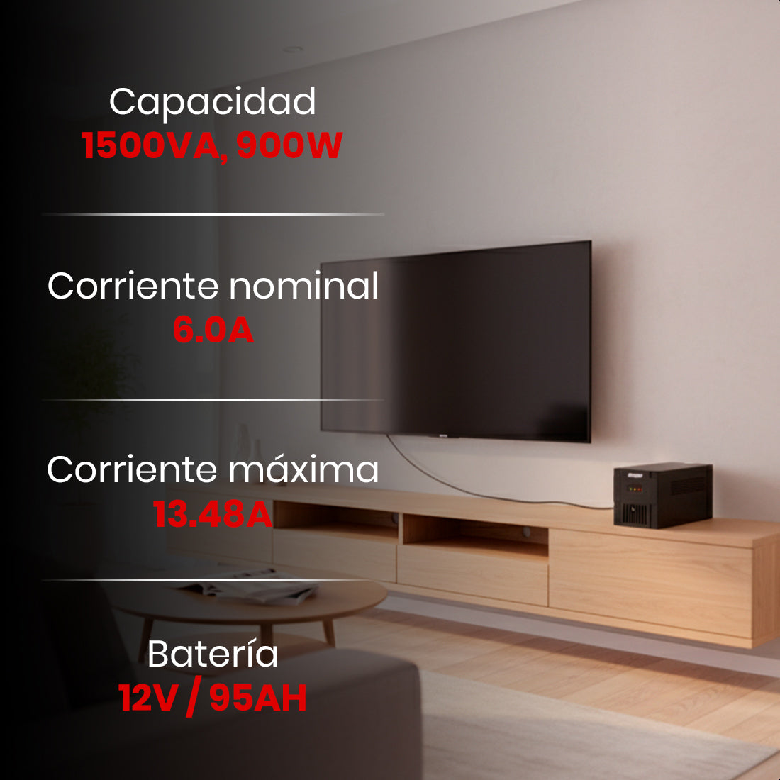 No Break UPS 1500VA-900W 8 contactos, ENERGIZER