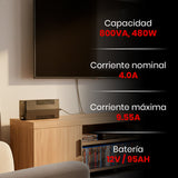 No Break UPS 800VA-480W 6 contactos, ENERGIZER