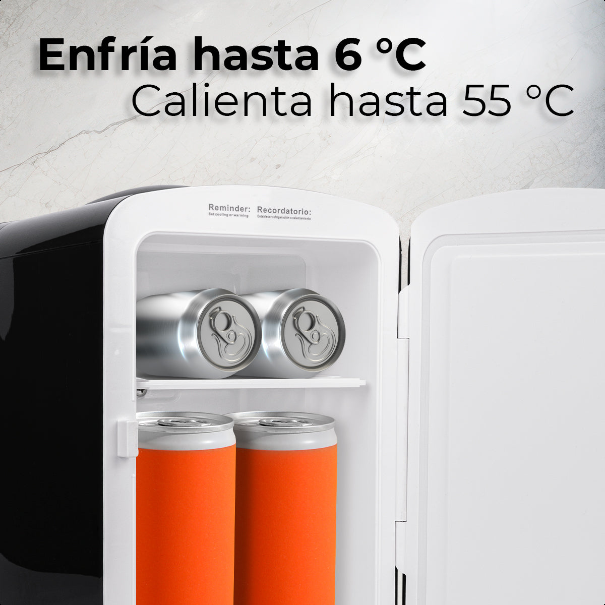 Mini Refri ELLE 4L Portátil 6 Latas Dual Frío/Calor ESDAF101BK