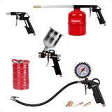 Pistola para pintado, Pistola de aire con manguera de 5m, pistola para inflado con 3 boquillas y pistola de lavado ENERGIZER