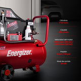 Compresor de aire, lubricado, horizontal 50L 2HP 110V 115psi ENERGIZER