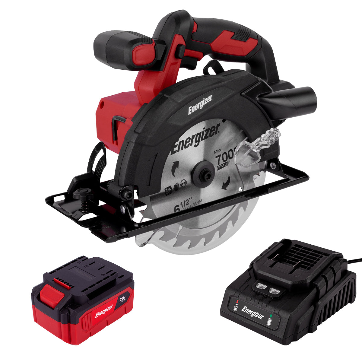 Sierra Circular Inalambrica Energizer 20V 4,000rpm 6 1/2" EZLCS165-CB4