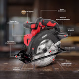 Sierra Circular Inalambrica Energizer 20V 4,000rpm 6 1/2" EZLCS165-CB4