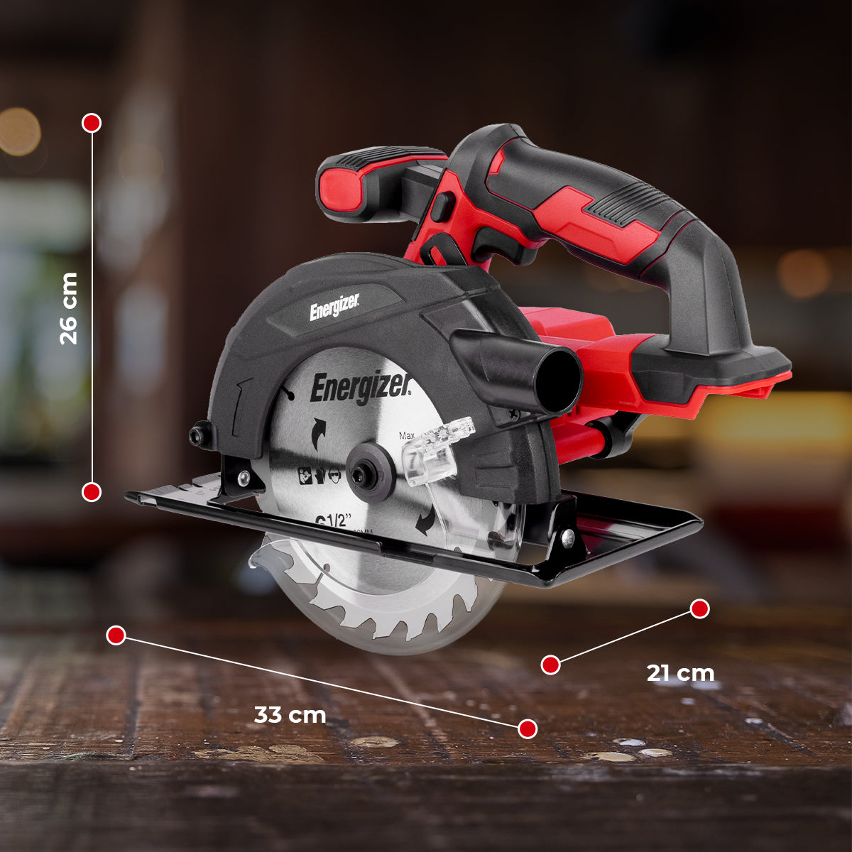 Sierra Circular Inalambrica Energizer 20V 4,000rpm 6 1/2" EZLCS165-CB4