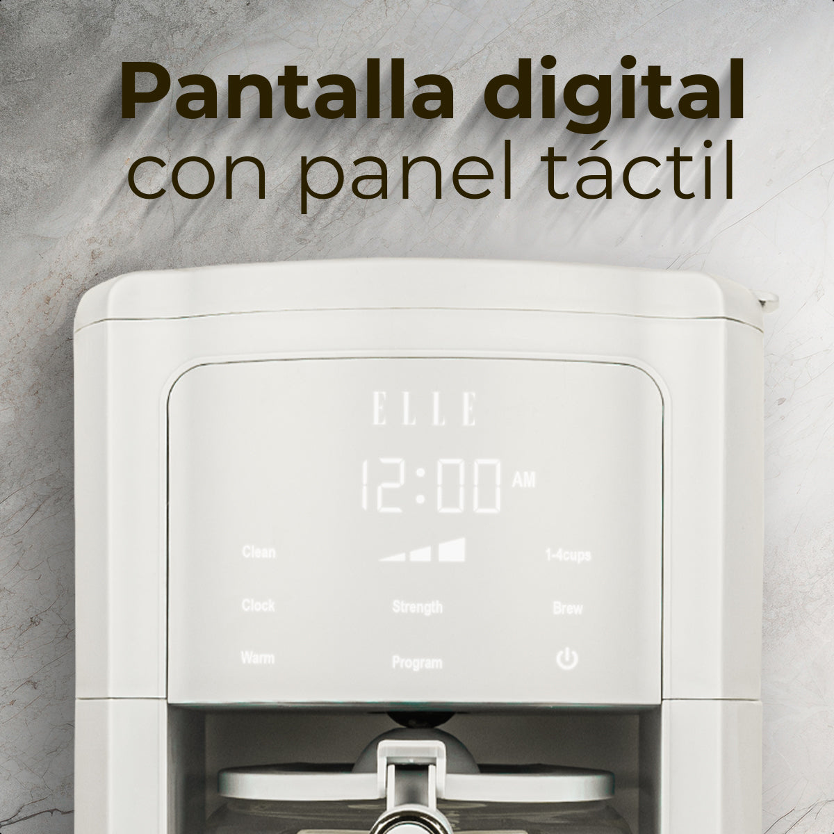 Cafetera ELLE 1.8L Digital Programable con Pantalla Táctil EKCMP301WH
