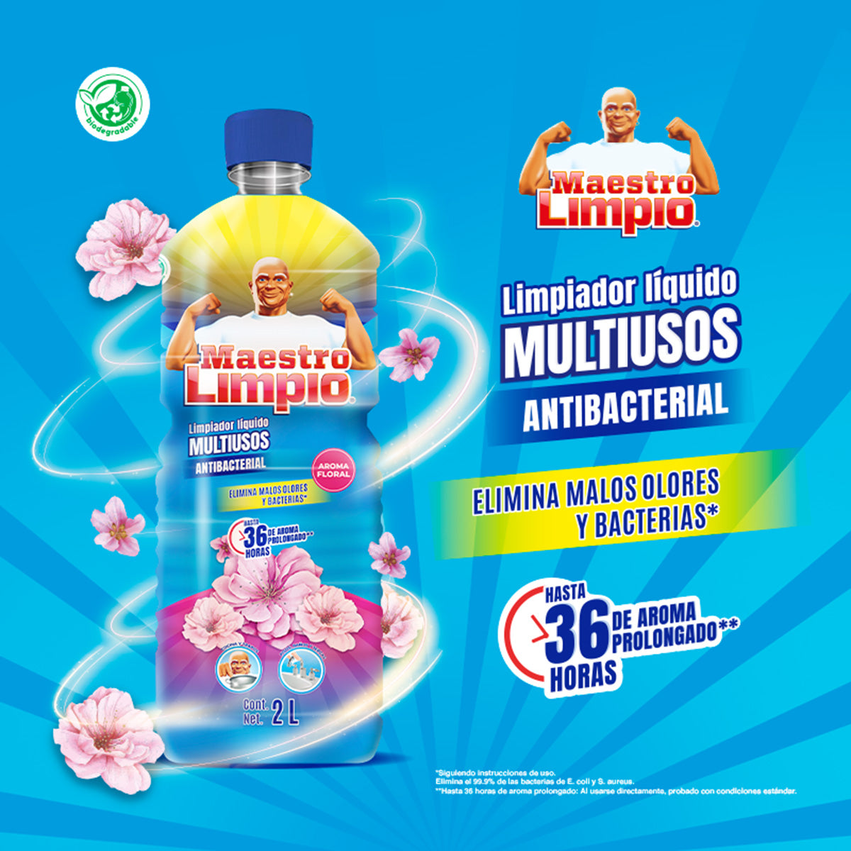 Limpiador Multiusos Líquido Maestro Limpio Floral 2L