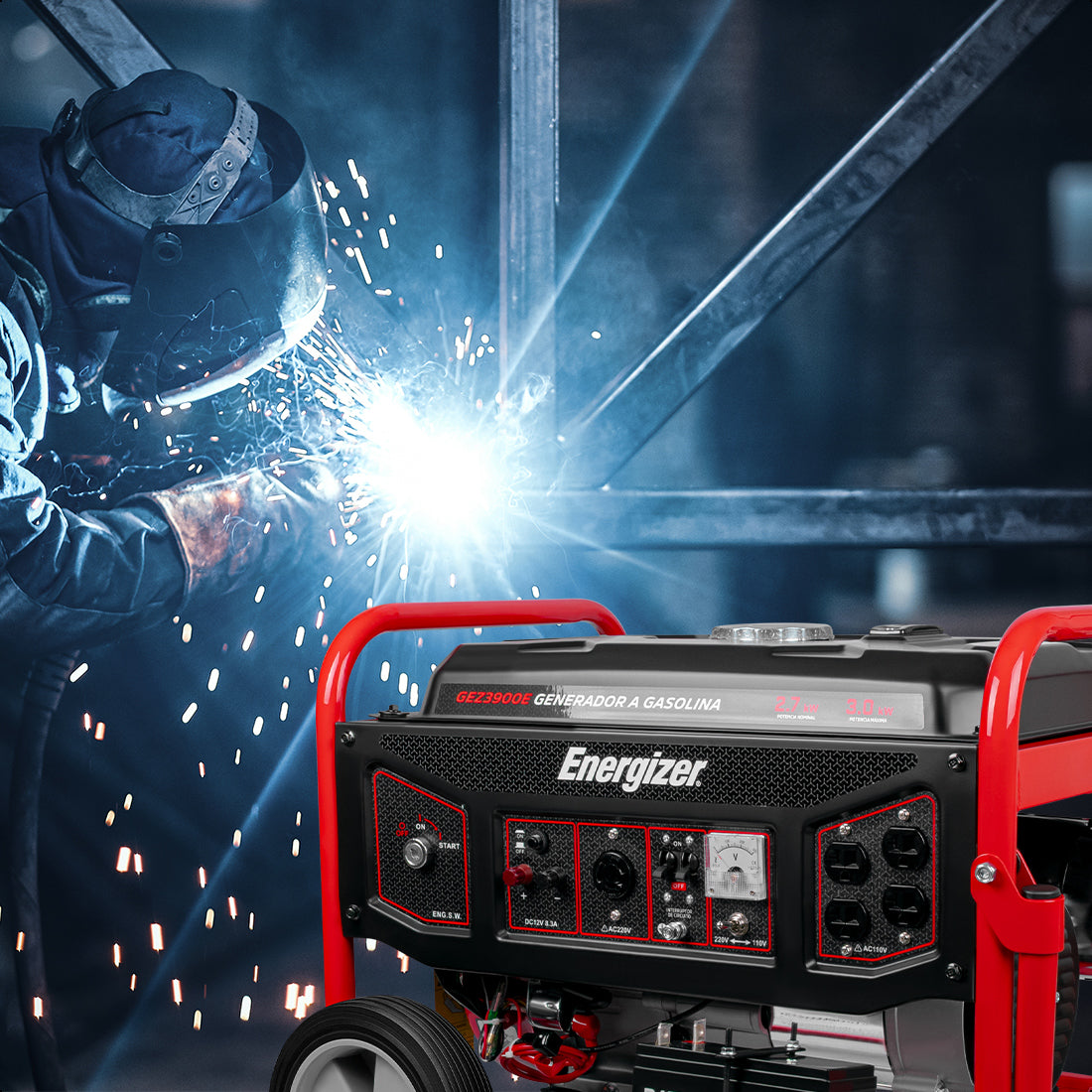 Generador portátil 3.0 kW 208CC 15L Regulador Voltaje Arr Man ENERGIZER