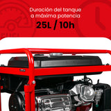 Generador portátil 5.5 kW 389CC 25L Regulador Voltaje Arr Man ENERGIZER
