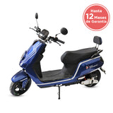 Motocicleta Eléctrica E-Bike ZK color Azul con Blanco, Marca Kiwo