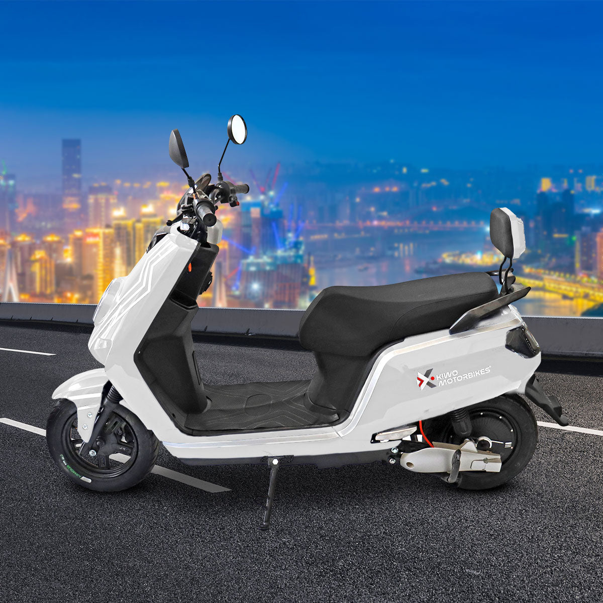 Motocicleta Eléctrica E-Bike ZK color Blanco con Plata, , Marca Kiwo