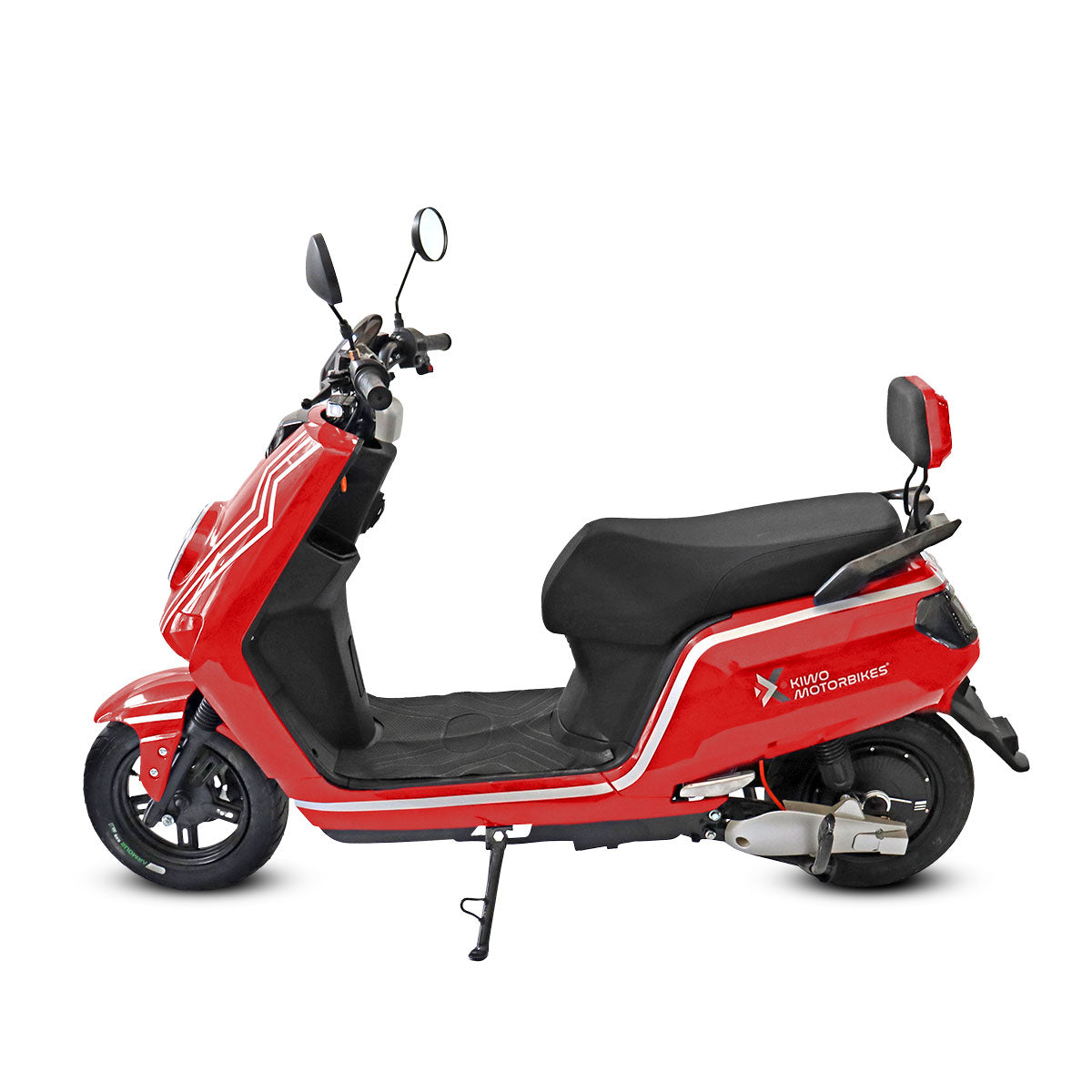 Motocicleta Eléctrica E-Bike ZK color Rojo con Blanco, Marca Kiwo