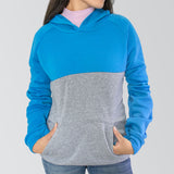 Sudadera Afelpada Unisex con Capucha color Azul con Gris