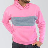 Sudadera Afelpada Unisex con Capucha color Rosa con Gris