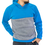 Sudadera Afelpada Unisex con Capucha color Azul con Gris