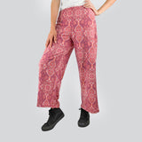 Pantalón Casual color Vino con Estampado para Dama