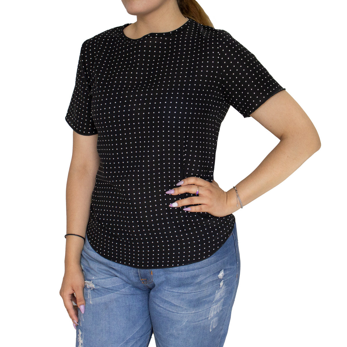 Blusa Casual para Dama con Diseño de Puntos