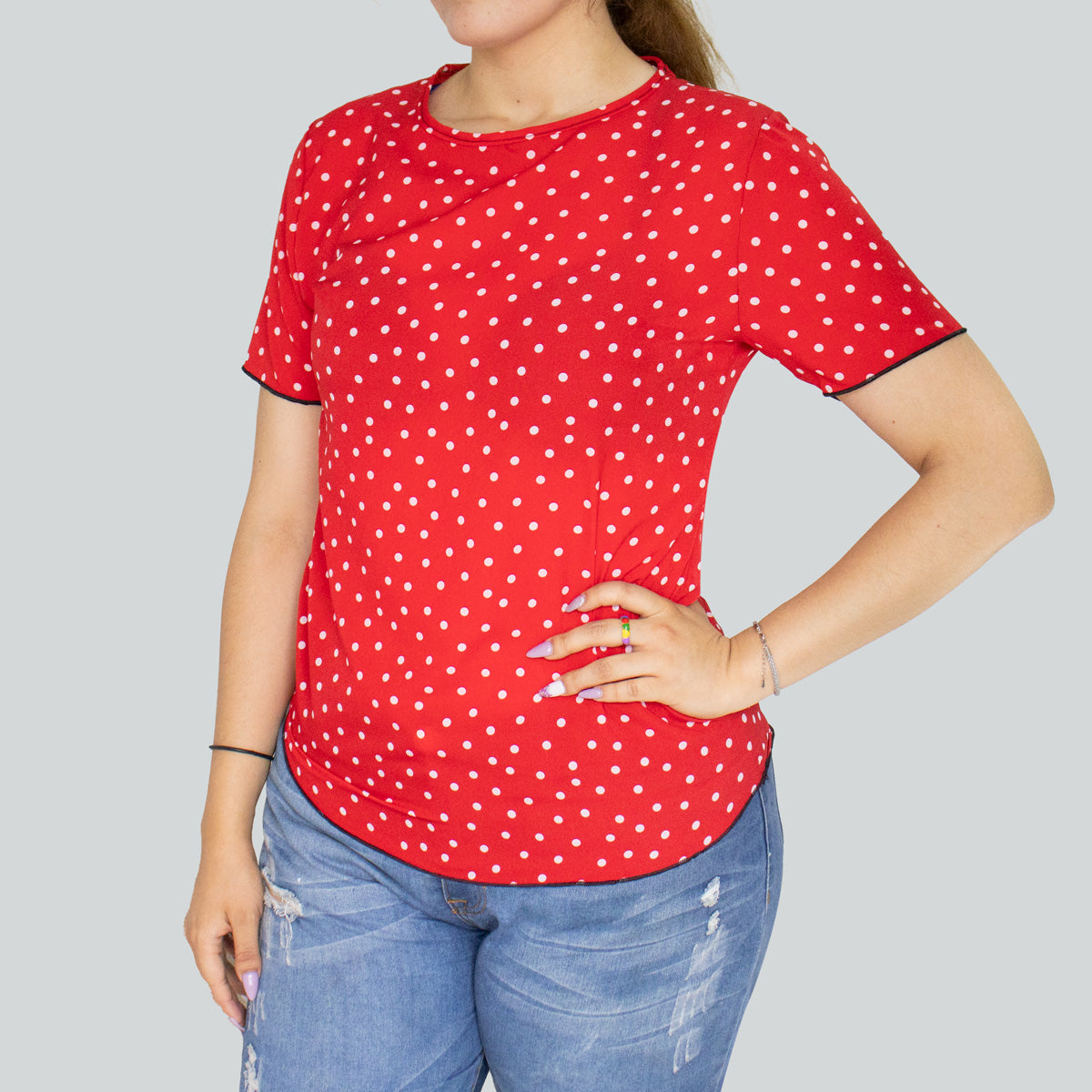 Blusa Casual para Dama con Diseño de Puntos