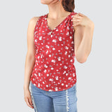 Blusa Casual con Cuello V para Dama, color Vino