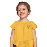 Blusa de Hombros Descubiertos para Niña, color Amarillo