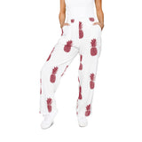 Pantalón Casual para Dama color Blanco con Estampado de Piñas