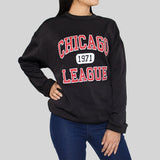 Sudadera Unisex color Negro con Estampado de Chicago League