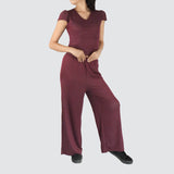 Conjunto de Blusa y Pantalón para Dama, color Vino