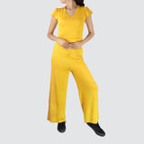 Conjunto de Blusa y Pantalón para Dama, color Amarillo