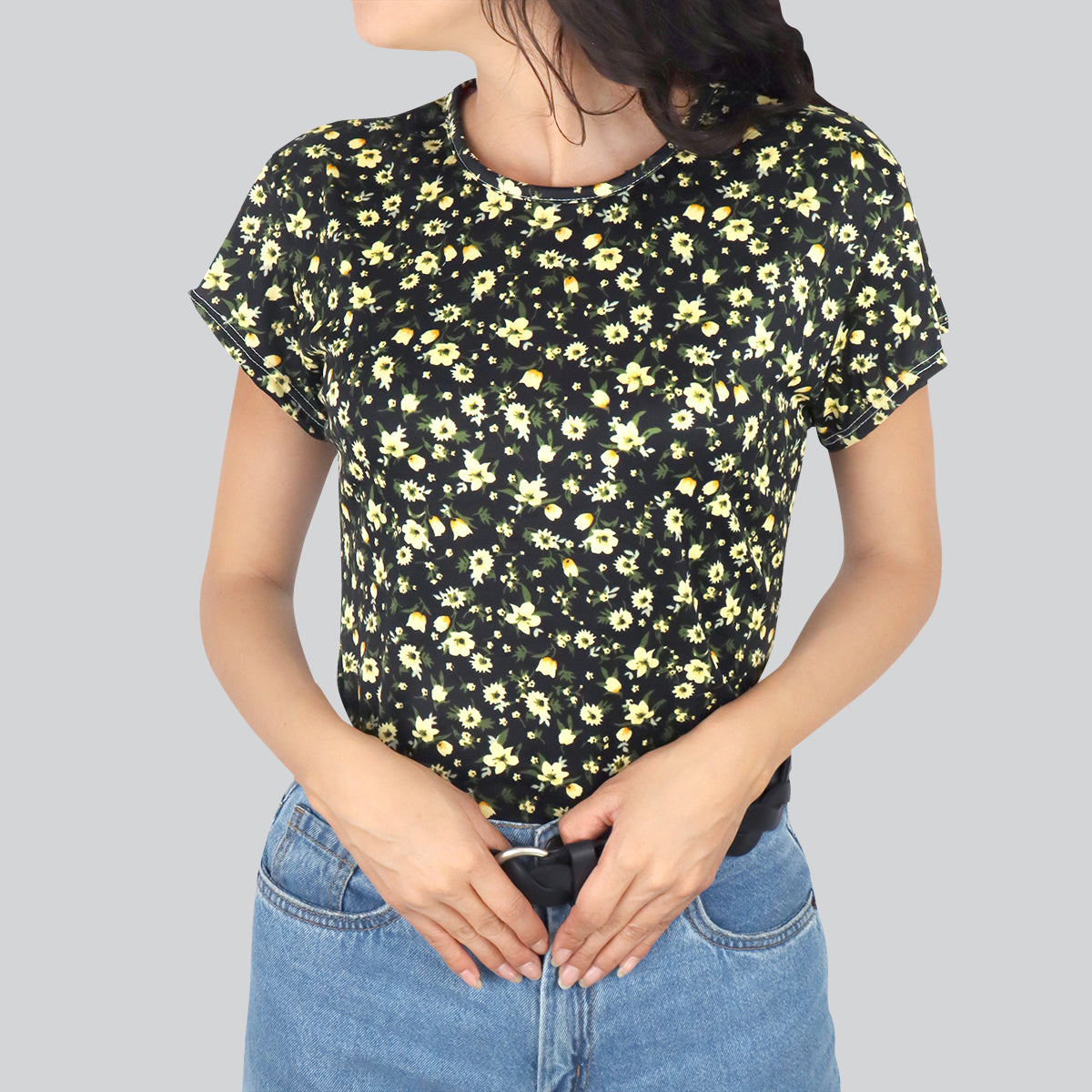 Blusa Casual color Verde con Amarillo para Dama