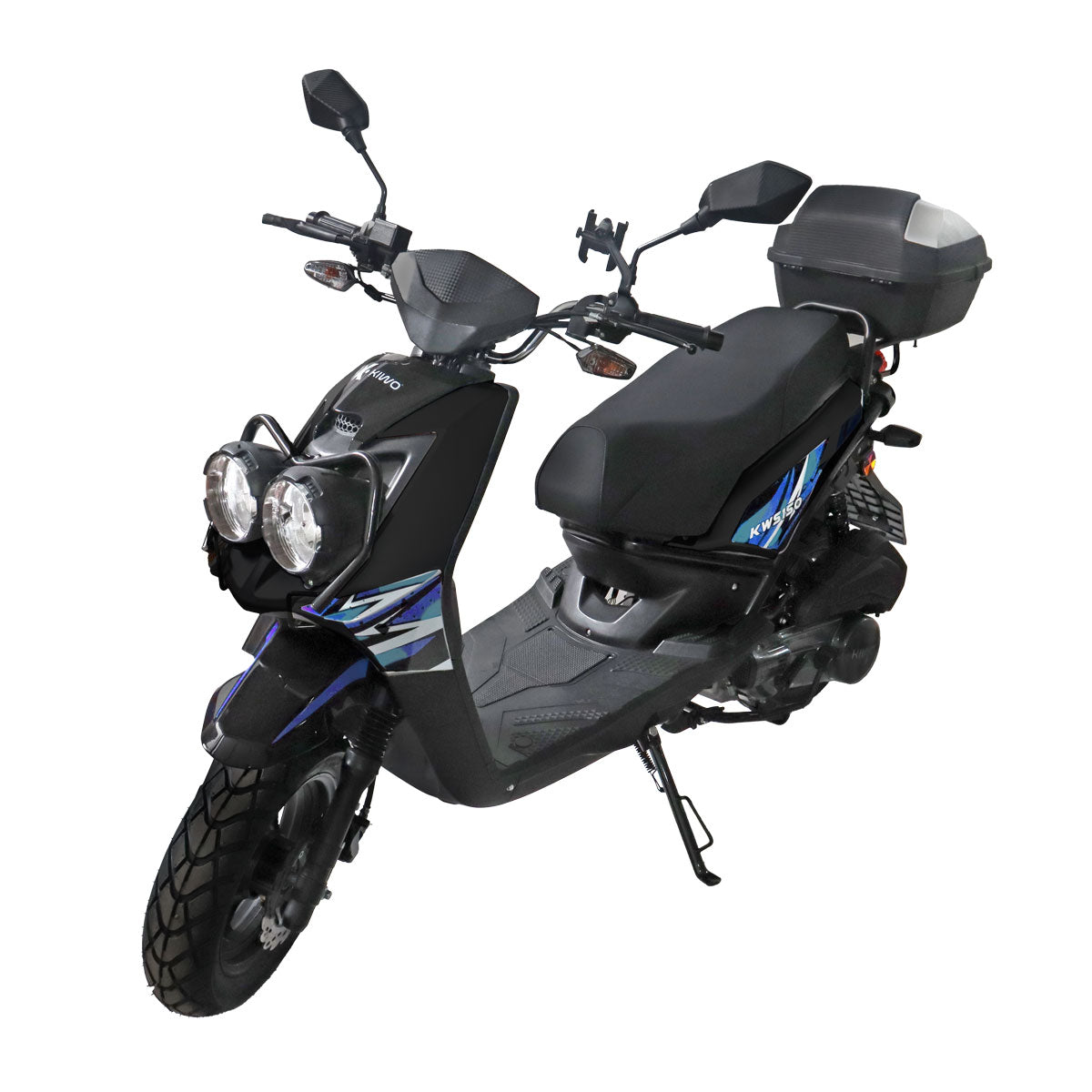 Motocicleta Kiwo KWS 150 2025 color Negro con Azul