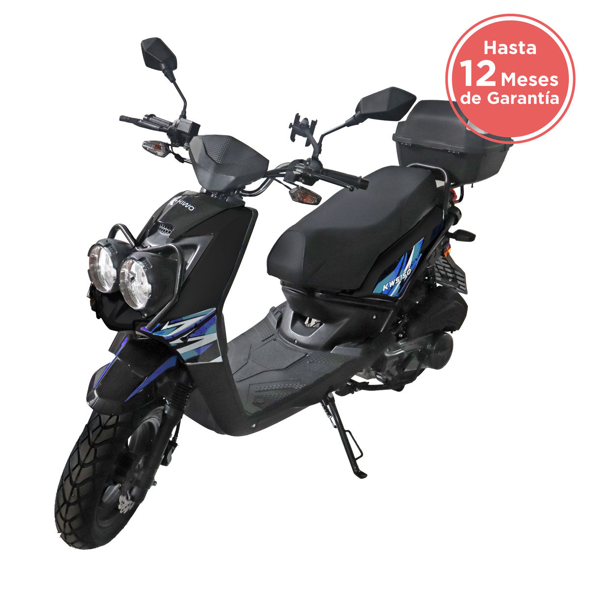 Motocicleta Kiwo KWS 150 2025 color Negro con Azul