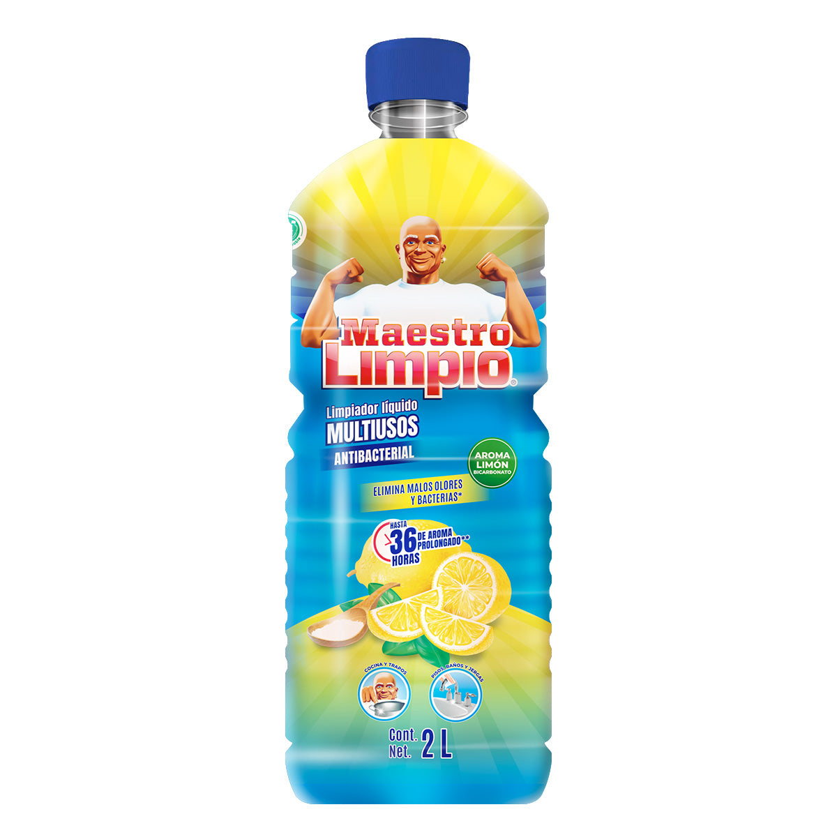 Limpiador Multiusos Líquido Maestro Limpio Limón Bicarbonato 2L