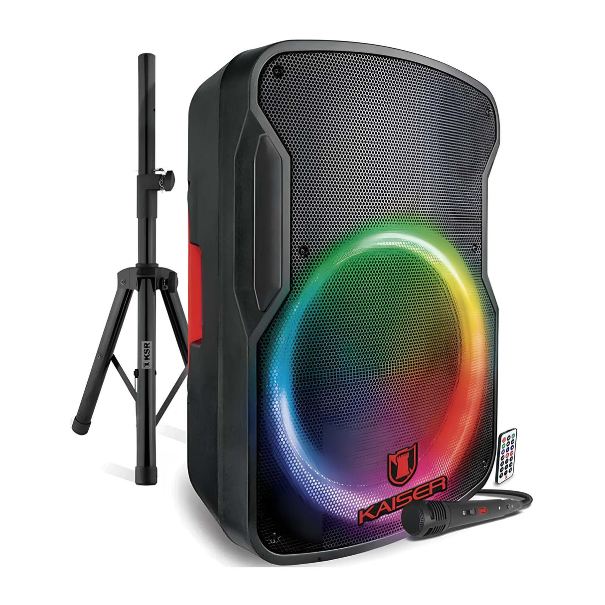 Bafle Profesional KSR 15 Pulgadas con Tripié y Micrófono MSA-6516MX