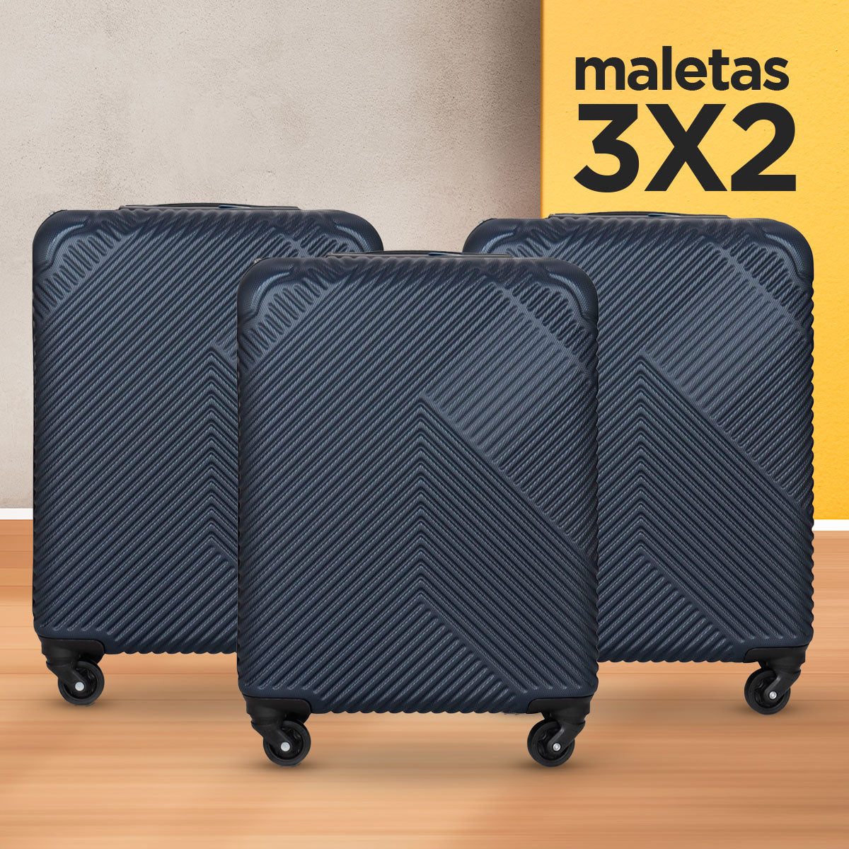 Set Maletas de Viajes Venture, Color Petróleo ¡Llévate 3 y paga 2!, 37x23x55cm