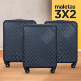 Set Maletas de Viajes Venture, Color Petróleo ¡Llévate 3 y paga 2!, 37x23x55cm